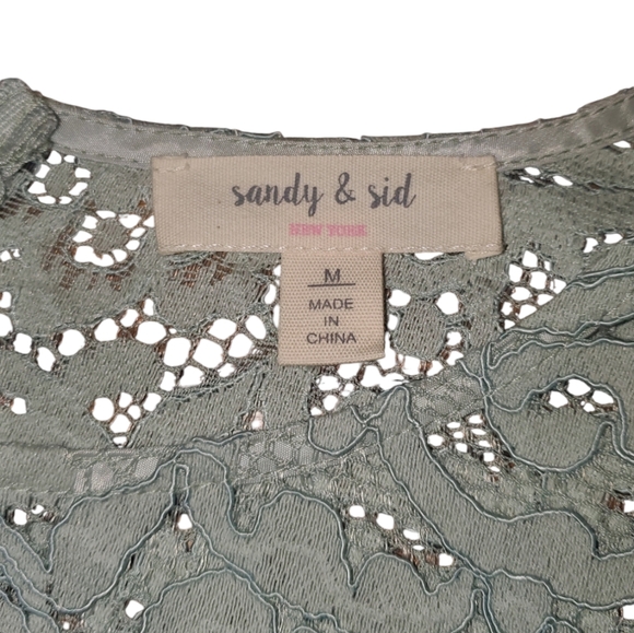 Sandy & Sid Floral Lace A line Scoop Neck 3/4 sleeve Dress, Size Medium - Picture 5 of 7